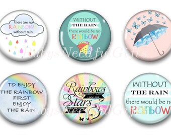 Rainbow Magnets, Button Magnets, Fridge Magnets, 1 1/4 inch, Best friends gift, Thank You Gift, Hostess Gift, SET OF 6, Rainbows.