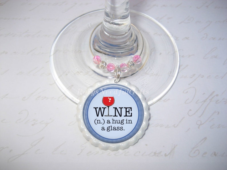 Wine Glass Charmsbottlecap Wine Glass Charms Funny Wine Etsy