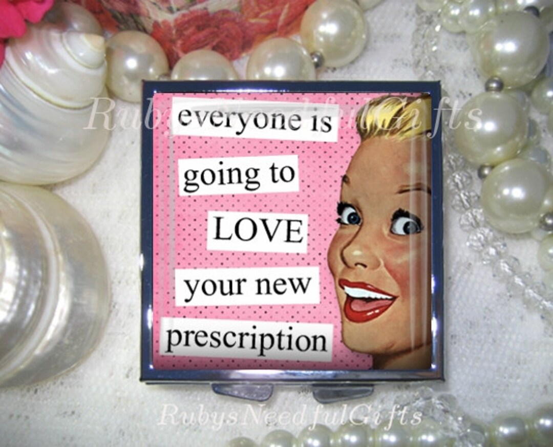 Square Pill Case Retro Diva Pill Case Pill Box Pill Etsy
