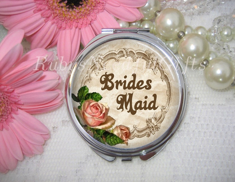 Bridesmaid Compact Mirror Bridal Shower Gift Wedding Party Etsy