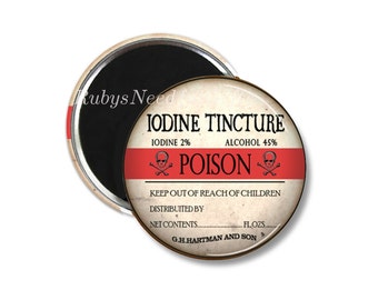 Poison Magnet,  2.25 inch Magnet,  Birthday gift, fridge magnet,  Gifts under a Fiver,  Button Magnet, Antique Poison Label.
