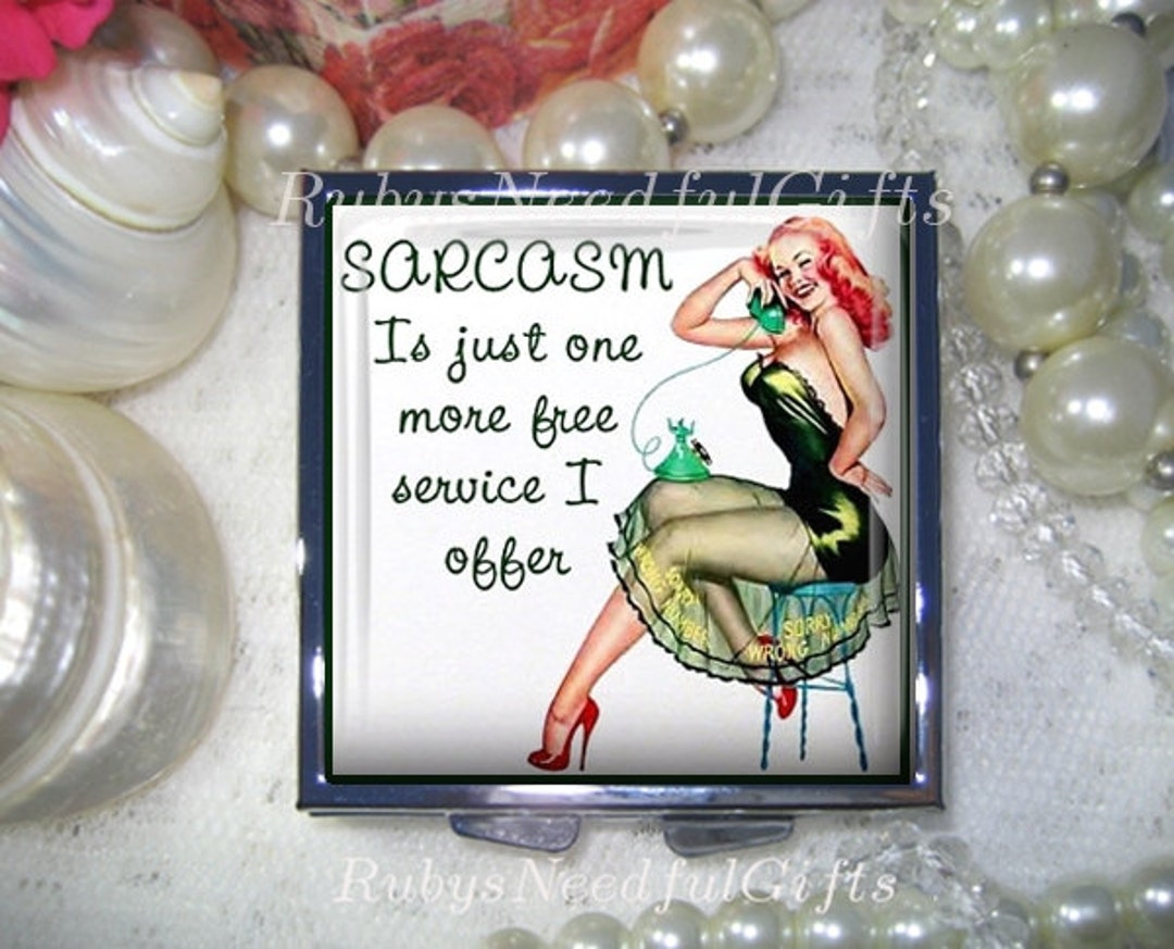 Pill Case Retro Sassy Housewife Square Pill Case Pill Box Etsy