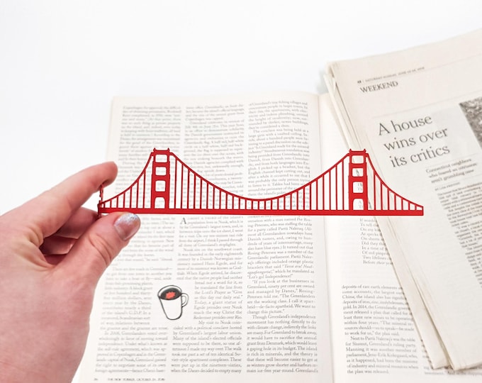 Metal Golden Gate Bookmark: Bridge Travel Reader Gift