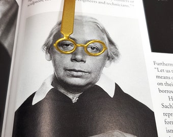 Metal Golden Glasses Bookmark: Book Club Reading Gift