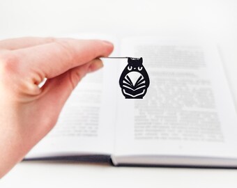 Metal Owl Bookmark: Reading Design Book Lover Gift