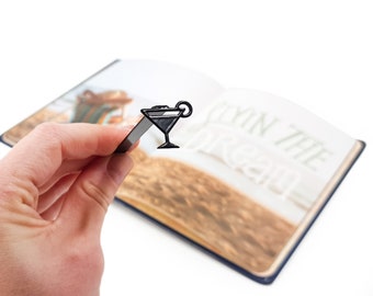 Metall Martini Lesezeichen: Cocktail Buch Liebhaber Geschenk