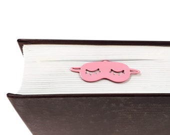 Bookish Present Metal Bookmark Sleep Mask, Gift for Traveller, Book Lover, Mom, Bookworm, Avid Reader, Journal Marker