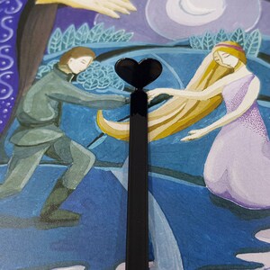 Black heart bookmark.