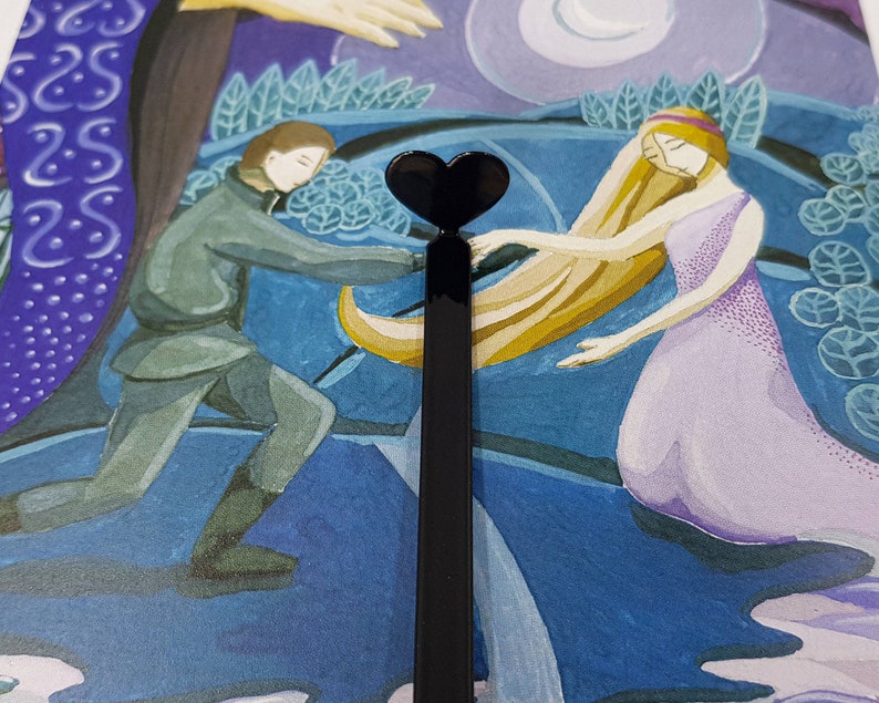 Black heart bookmark.