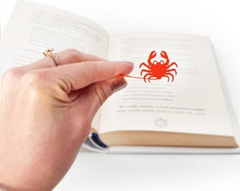 Metal Crab Bookmark: Ocean Steel Book Lover Gift