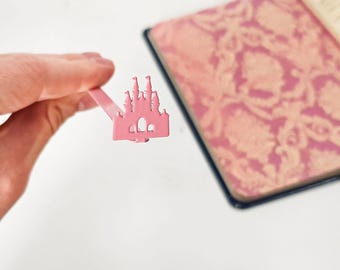Metal Pink Castle Bookmark: Fantasy Steel Book Lover Gift