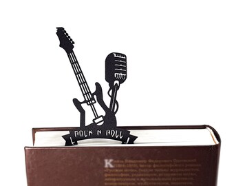 Metal Rock and Roll Bookmark: Guitar Devil Horns Gift