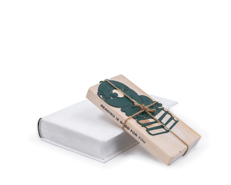 Nerdy bookmark Book worm. Great book party favor. Perfect gift for an avid reader. Created and made by Coolbookmark from Ukraine.