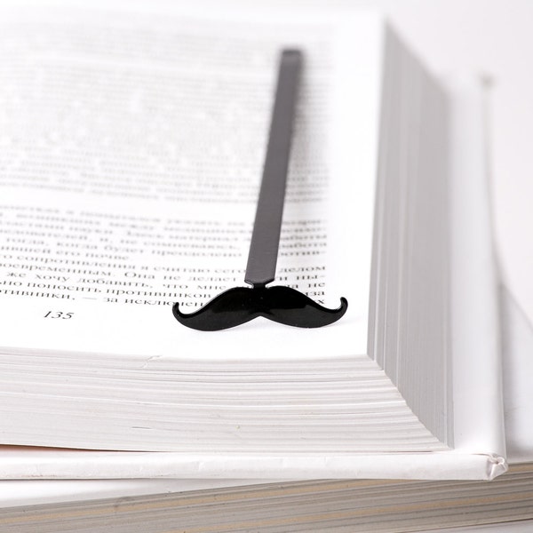 Bookmark Moustache, Personalized Small Bookish Gift for Hipster Best Friend, Avid Readers, Bookclub Party Favors, Stocking Filler Bookworms.