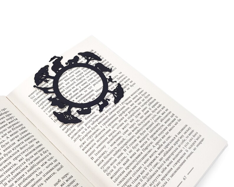 Black metal bookmark Animals of Africa - Coolbookmark on Etsy.