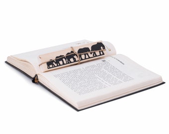 Metall Herde von Elefanten Lesezeichen: Safari Buch Liebhaber Geschenk