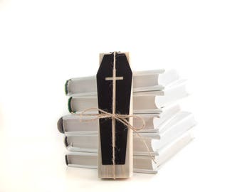 Metal Gothic bookmark // Coffin in my book