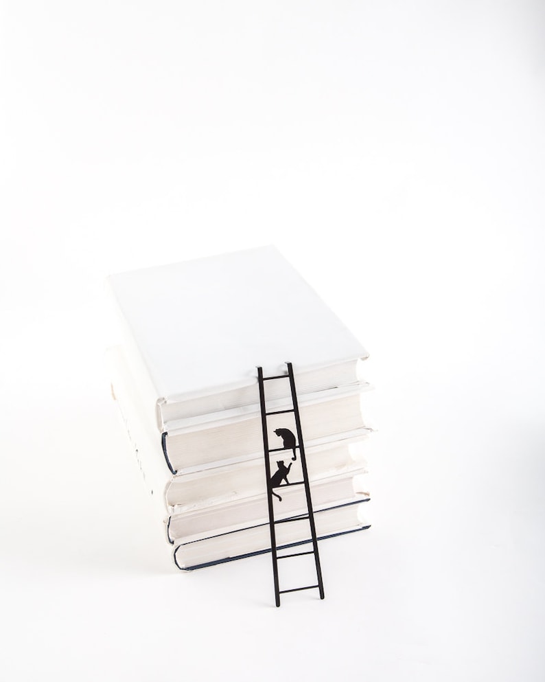 Black metal bookmarks Two Cats on the Ladder.