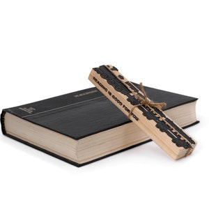 Black bookmark Reading Train - accessory for travel journal -Coolbookmark.