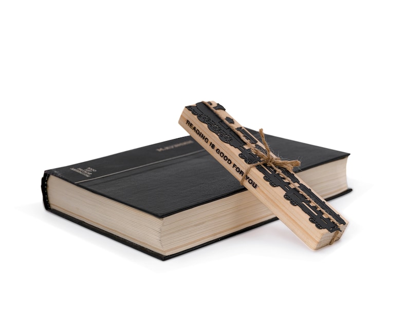 Black bookmark Reading Train - accessory for travel journal -Coolbookmark.