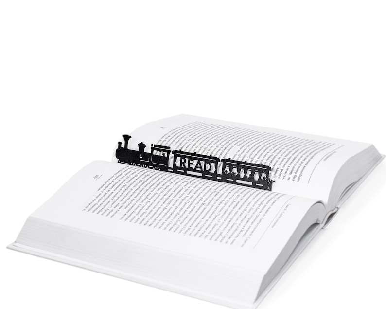 Bookmark Reading Train. Comes to you in eco friendly cute ready to give packaging. Designed and made in Ukraine by Cool bookmark. Not mass manufactured.