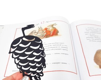 Bookmark Squirrel and a Pine Cone, Best Friend Personalized Small Bookish Gift, Stocking Stuffer for Avid Reader