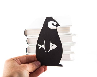 Novelty Bookmark Royal Penguin, Personalized Small Bookish Gift for Bestie, Bookworms, Bookclub Party Favors, Stocking Filler Avid Readers