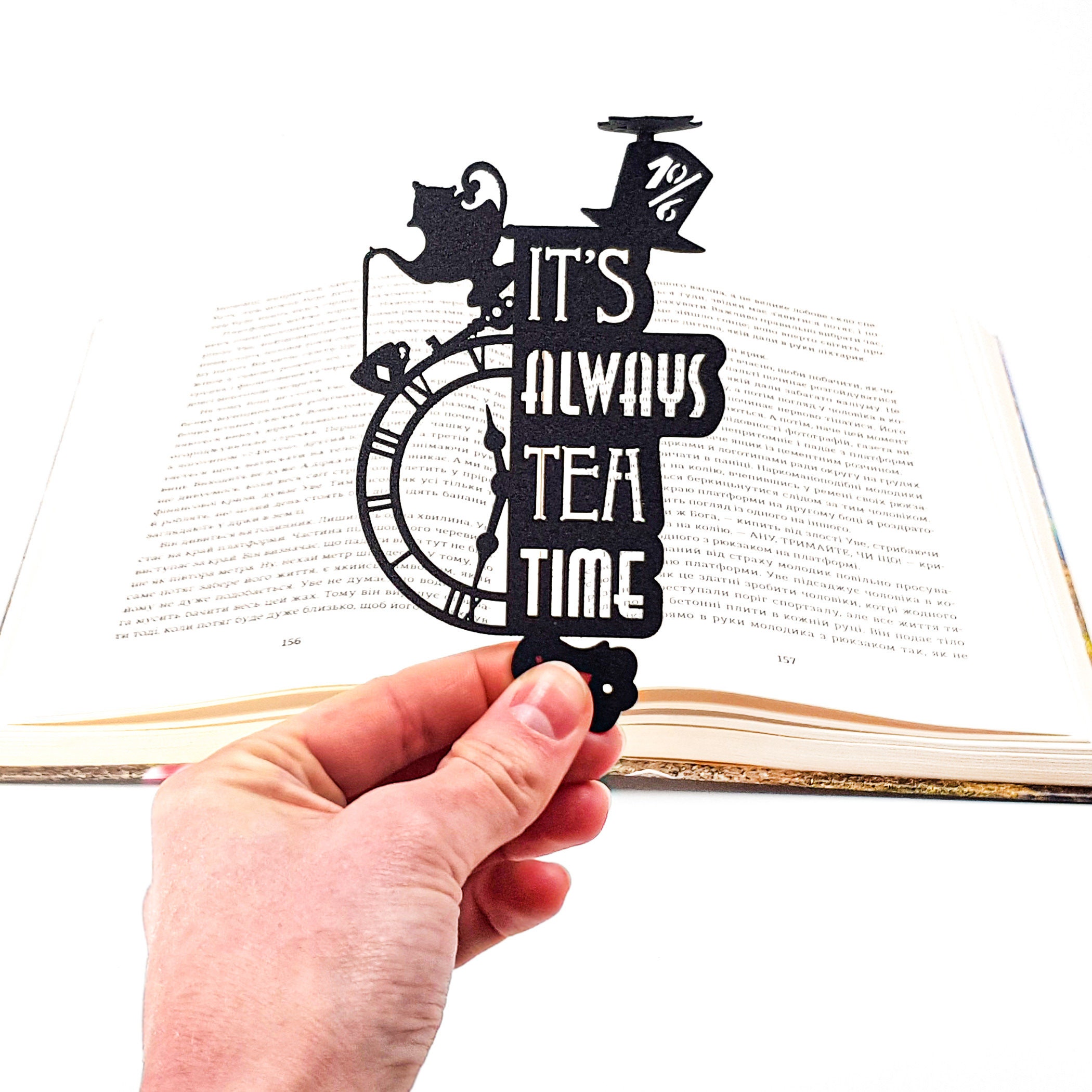 Alice in Wonderland Bookmark: Tea Party Metal Bookmark, Bookish Gift