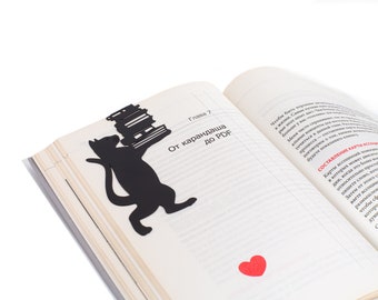 Metal Cat Bookmark: Cat Lover Reader Gift