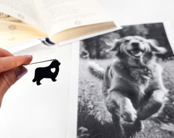 Labradorit Lesezeichen aus Metall: Geschenk für Hundeliebhaber