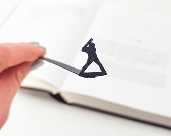 Metal Baseball Bookmark: Player Silhouette Design