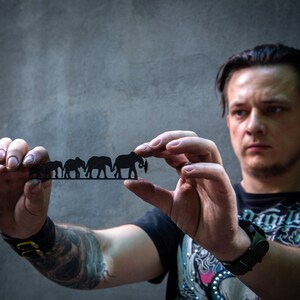 Metal Elephant Bookmark: Family Animal Reader Gift