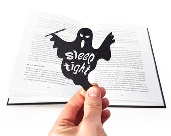 Metal Ghost Bookmark: Sleep Tight Spooky Design