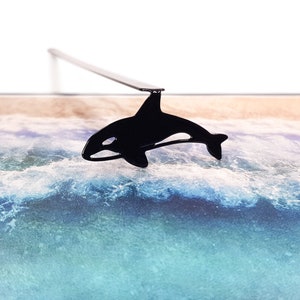 Bookmark Killer Whale Orca Small Personalized Bookisg Gift for Whale Loving Bookwormds, Reading Bookclub Party Favors, Stocking Filler.