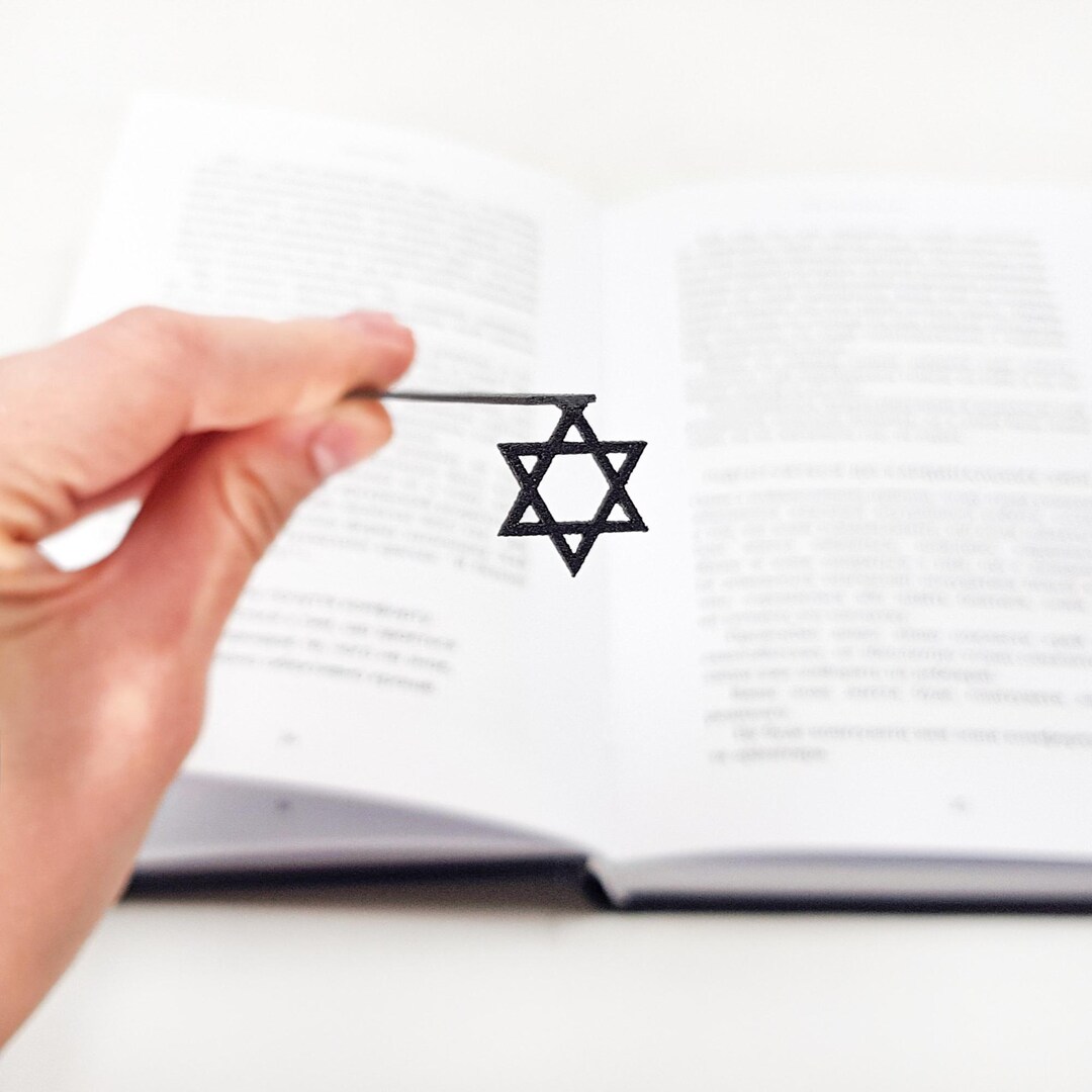 David Star Bookmark: Judaica Book Club Gift With Wooden Block - Etsy