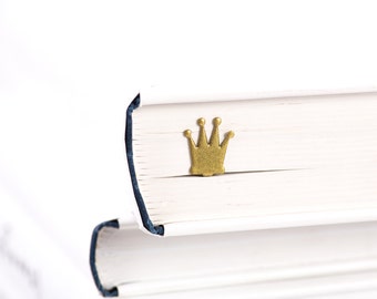 Golden Crown Bookmark: Personalized Bookish Gift