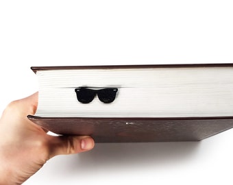 Metal Sunglasses Bookmark: Novelty Bookworm Gift, Laser Cut Design