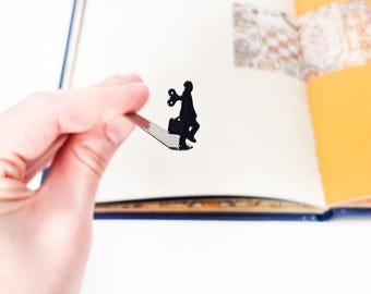 Metal Businessman Bookmark: Office Worker Reader Gift