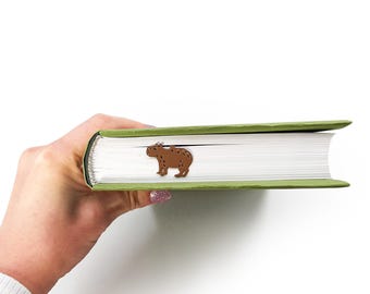 Metall Capybara Lesezeichen: Braun Stahl Tierbuch Liebhaber Geschenk
