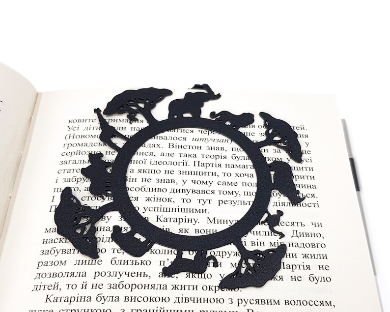 Black metal bookmark Animals of Africa - Coolbookmark on Etsy.