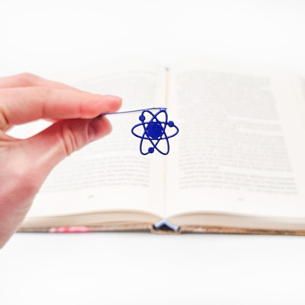 Atom Bookmark, Avid Reader, Bookworm, Science Chemistry Physics Teacher Best Friend Personalized Small Bookish Gift.