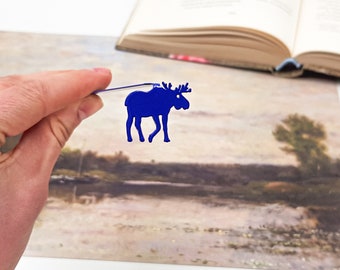 Bookmark Norwegian Moose, Small Personalised Bookish Gift for Best Friend, Norway Fans, Avid Readers, Stocking Filler for Bookworms.