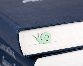 Metal Snail Bookmark: Mint Nature Reader Gift