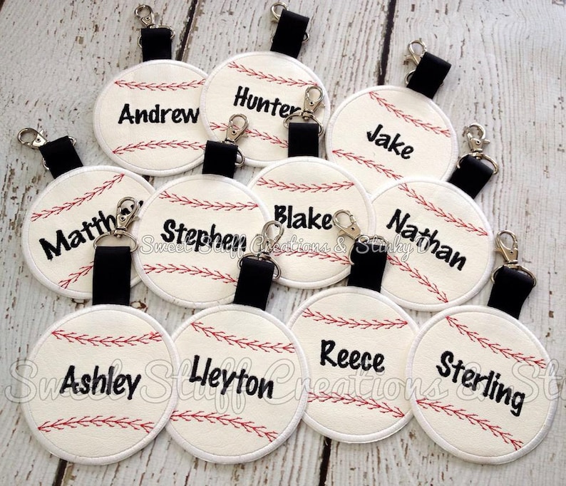 BASEBALL BAG TAG Machine Embroidery Design Etsy