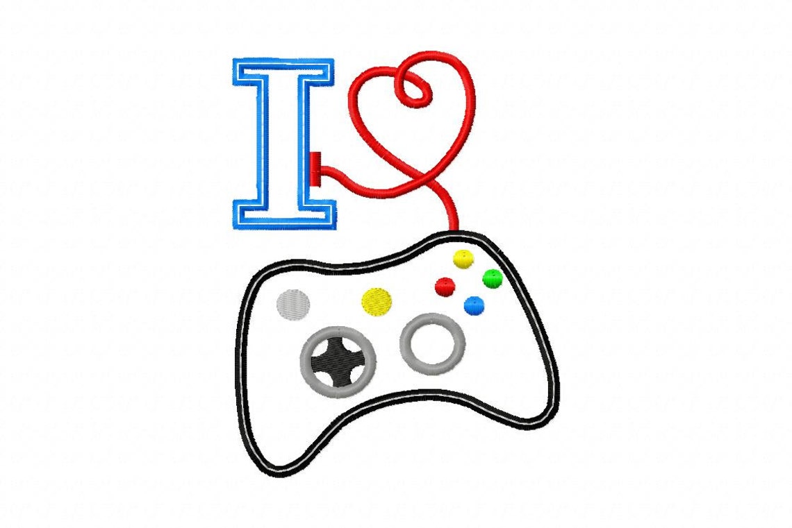 I LOVE GAMING machine embroidery design Etsy