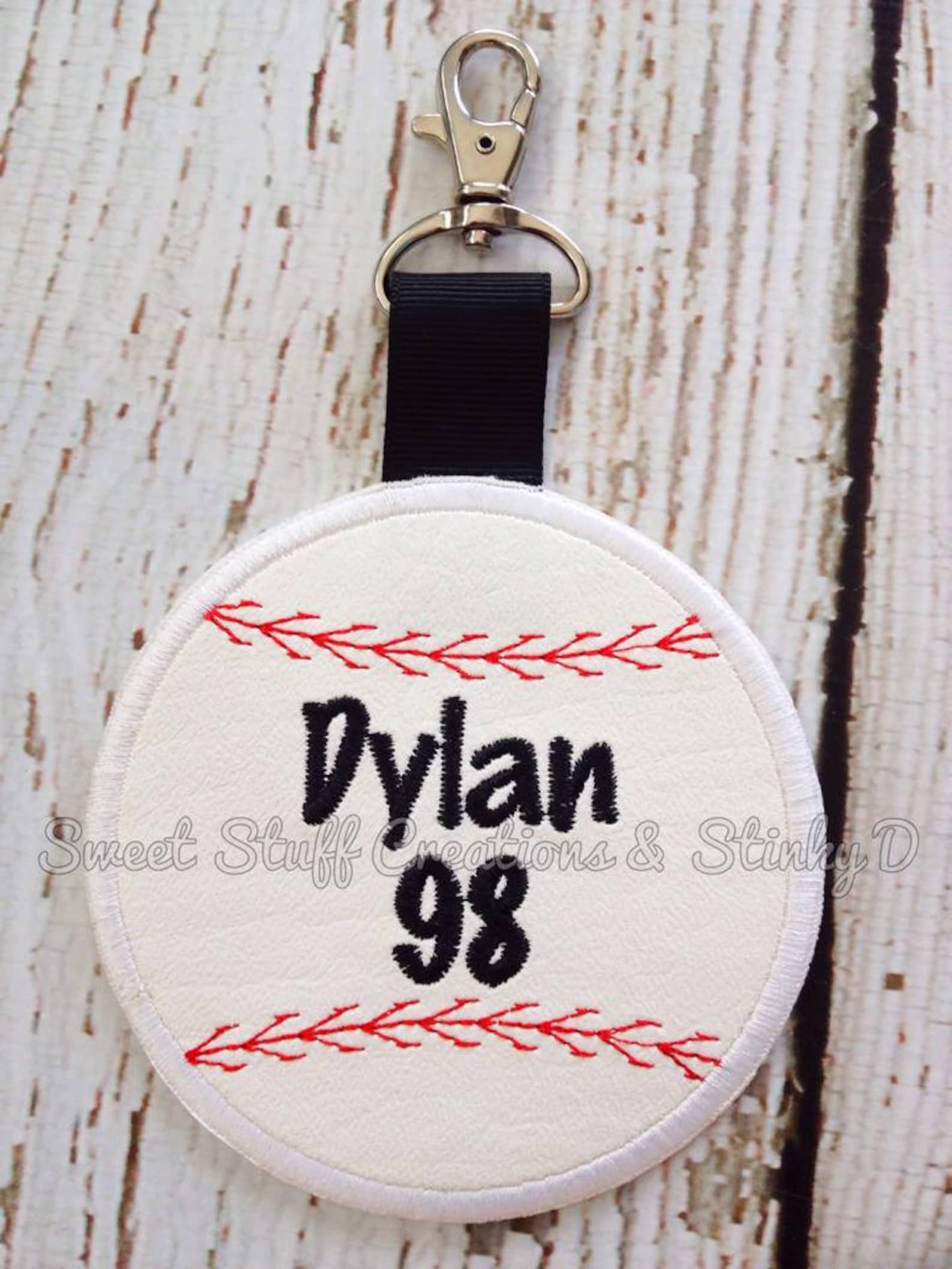 BASEBALL BAG TAG Machine Embroidery Design Etsy