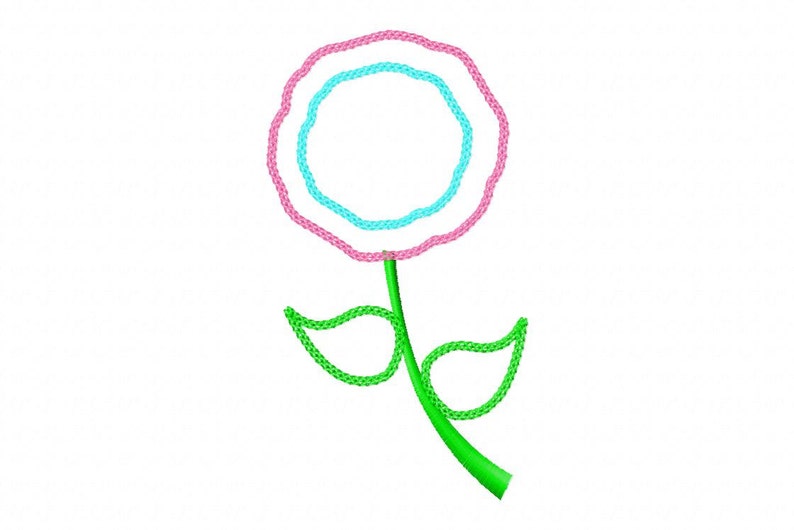 VINTAGE FLOWER APPLIQUE Machine Embroidery Design Etsy