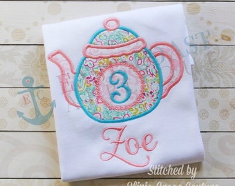 TEAPOT NUMBERS machine embroidery design
