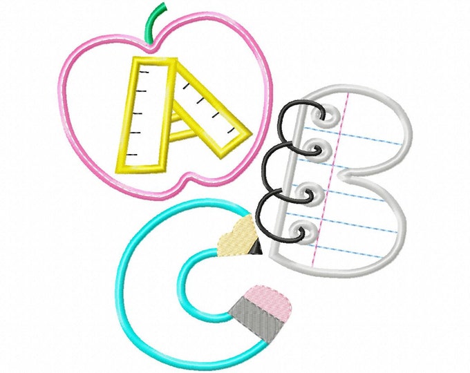 ABC Machine Embroidery Design Etsy