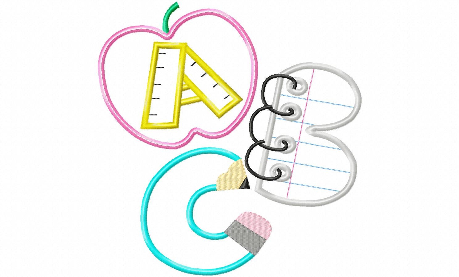 ABC Machine Embroidery Design Etsy